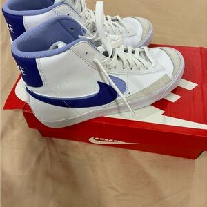 Nike White and Blue High-Tops